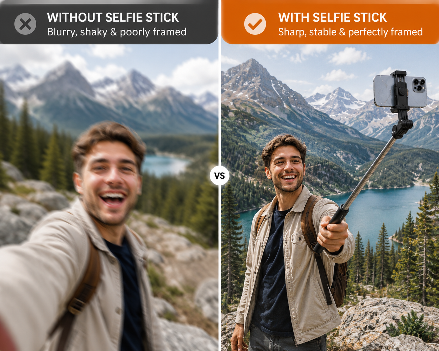 360° Selfie Stick with Tripod & Wireless Remote