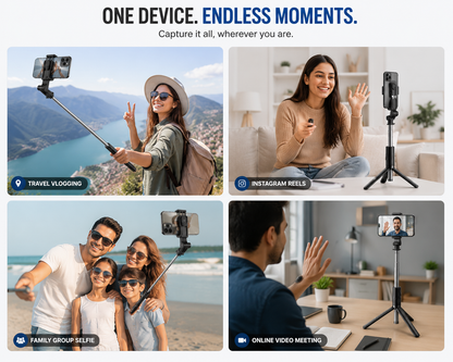 360° Selfie Stick with Tripod & Wireless Remote