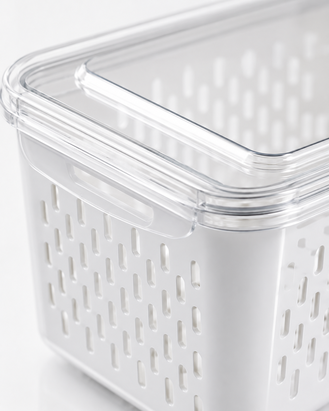 Fridge Organizer Storage Boxes with Drain Basket | Pack of 4