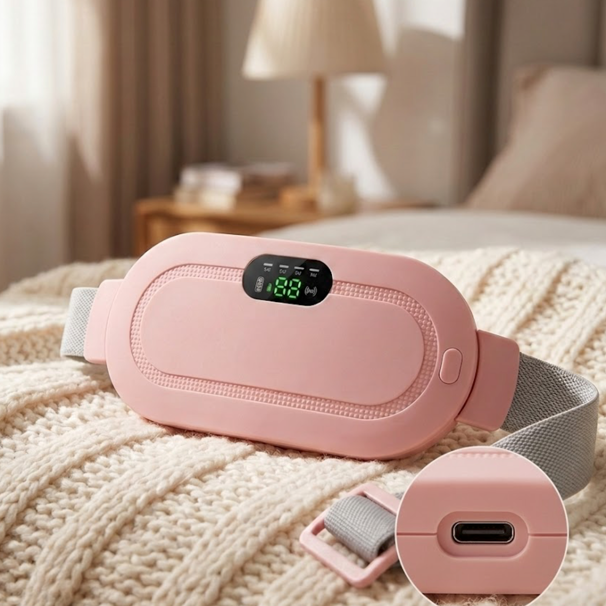 Period Pain Relief Belt | Instant Heat & Massage Therapy