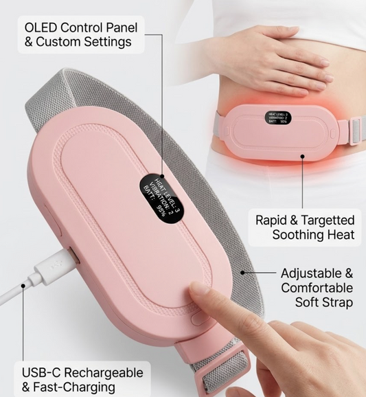 Period Pain Relief Belt | Instant Heat & Massage Therapy