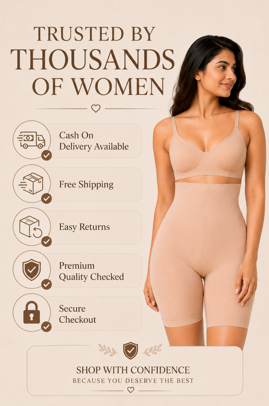Instant Tummy Control Body Shaper for Women – High Waist Shapewear