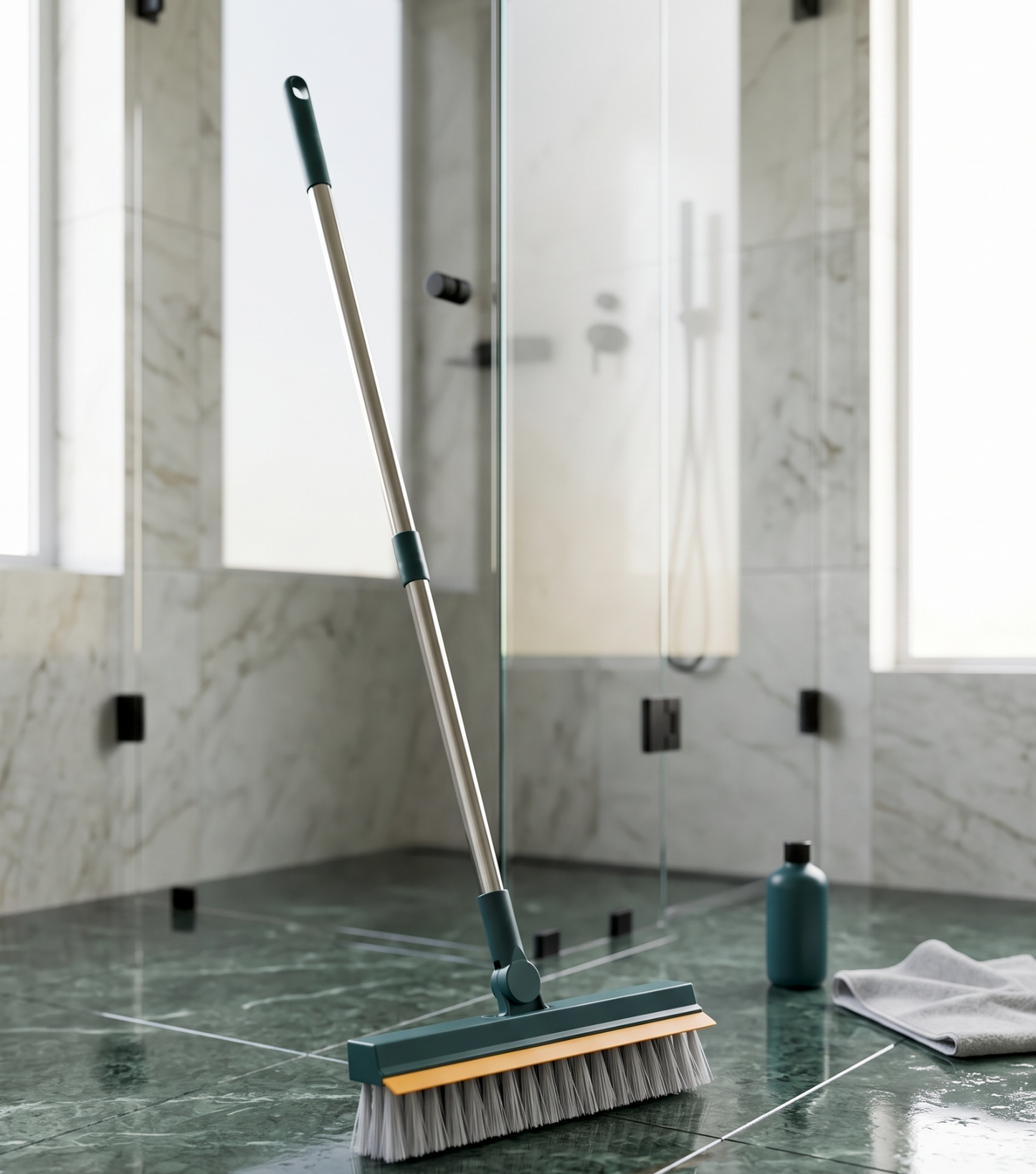 2-in-1 Floor Scrub Brush with Wiper – Effortless Deep Cleaning