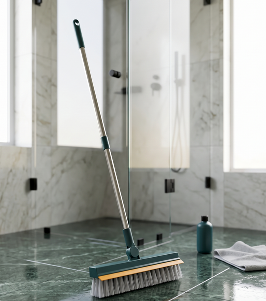 2-in-1 Floor Scrub Brush with Wiper – Effortless Deep Cleaning