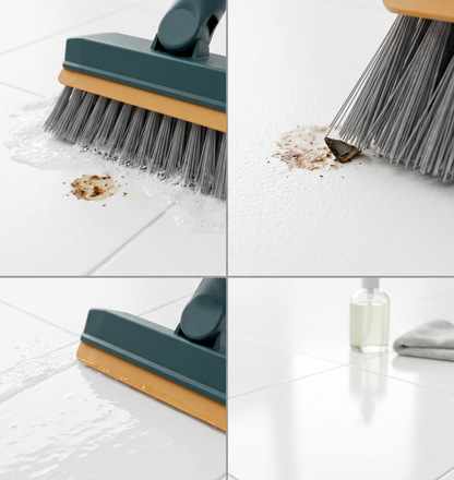 2-in-1 Floor Scrub Brush with Wiper – Effortless Deep Cleaning