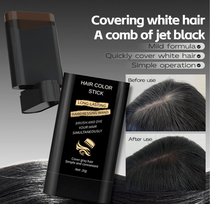 Instant Hair Dye Stick with Built-in Comb | Cover Grey Hair in Minutes