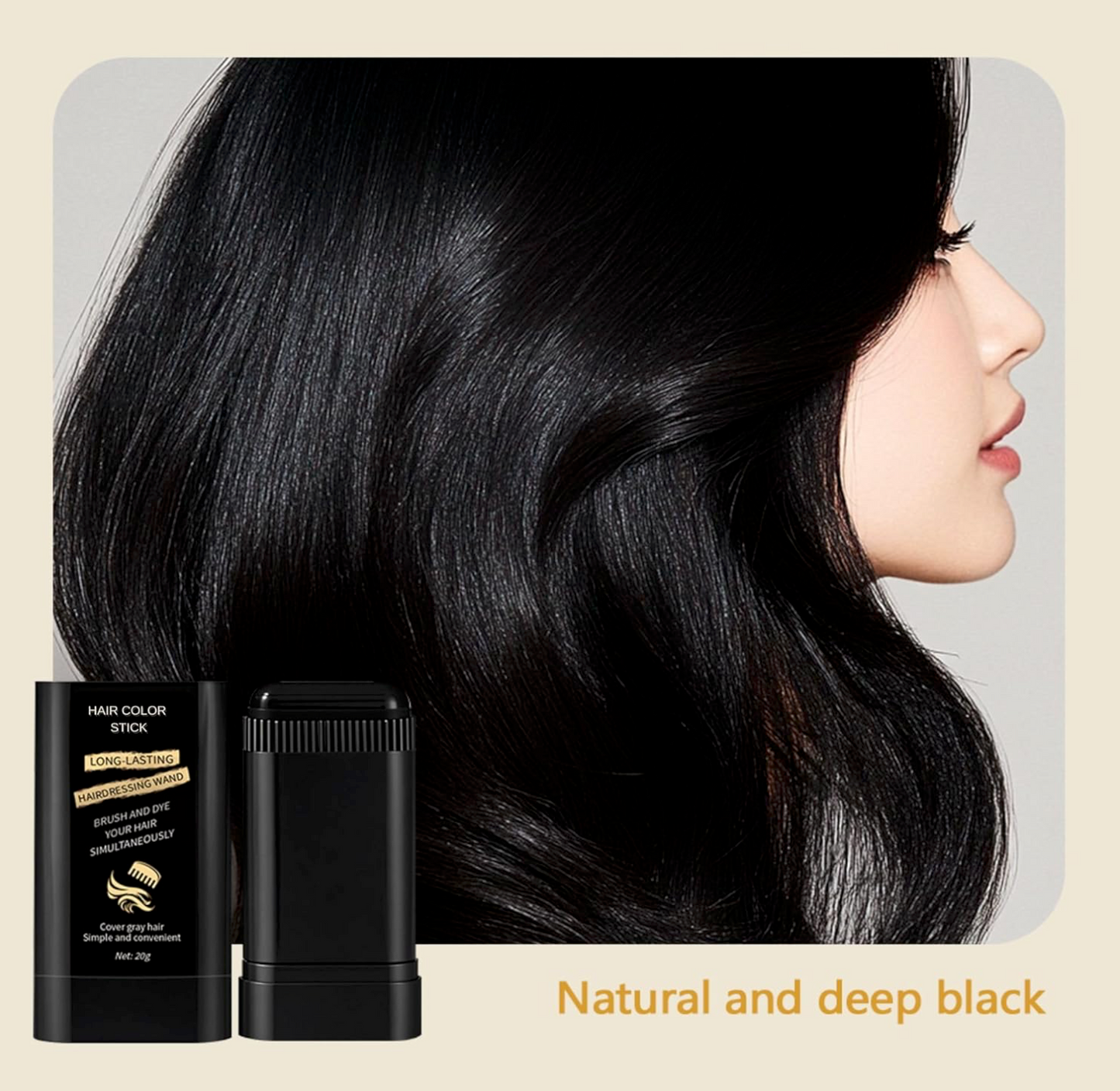 Instant Hair Dye Stick with Built-in Comb | Cover Grey Hair in Minutes