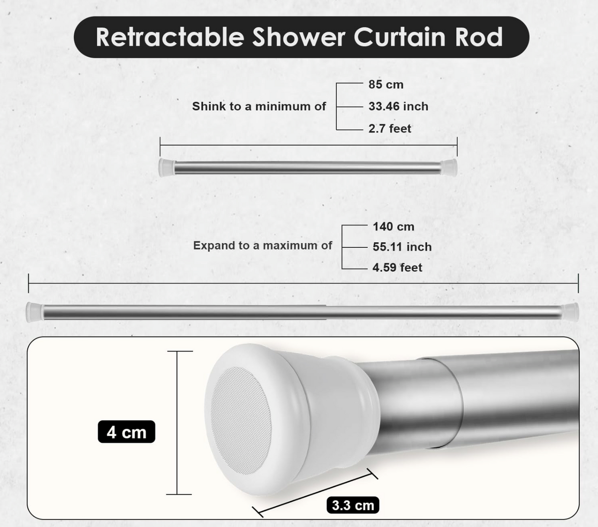 Drill-Free Adjustable Space-Saving Rod