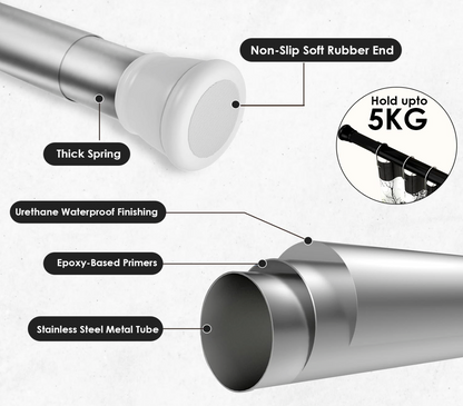 Drill-Free Adjustable Space-Saving Rod