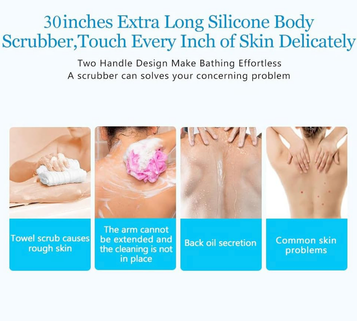 2-in-1 Double-Sided Silicone Bath Scrubber