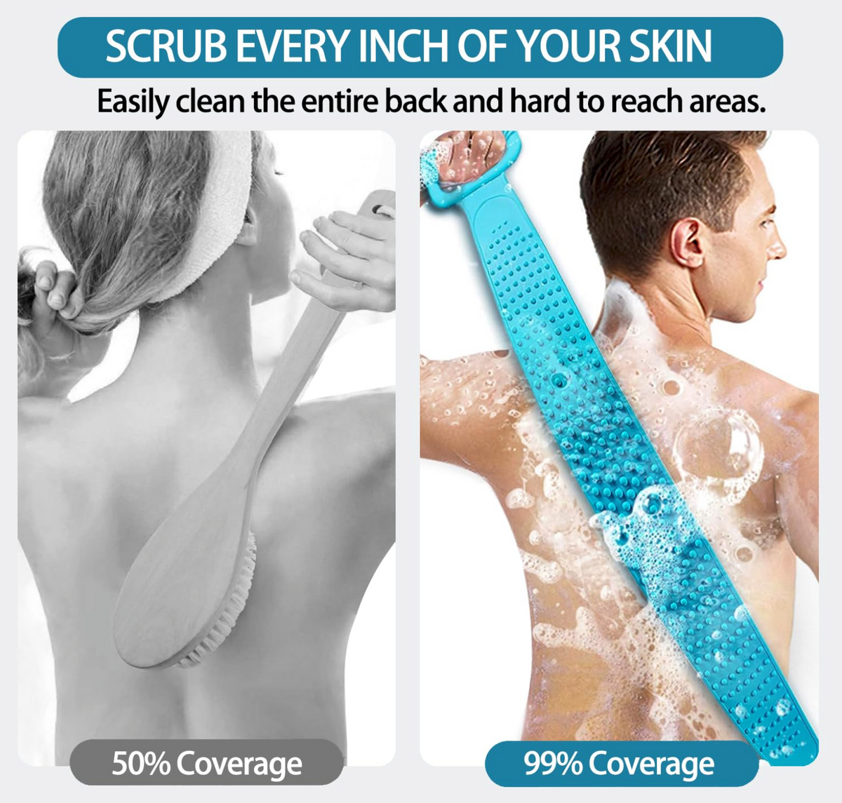 2-in-1 Double-Sided Silicone Bath Scrubber